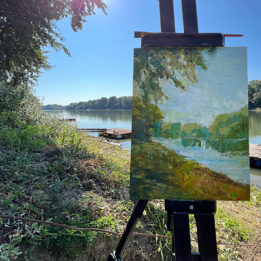 Tisza Maros river estuary Szeged Plein Air 8am
