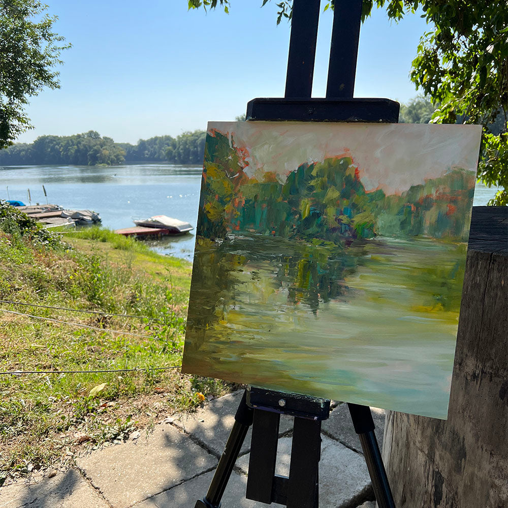 Tisza Maros river estuary Szeged Plein Air